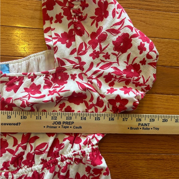 Draper James RSVP Blouse Women’s Size M Floral Puff Sleeve Square Neck Lined - Picture 4 of 10